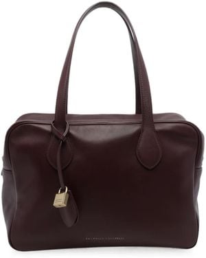 Brunello Cucinelli Padlock Tote Bag - Purple