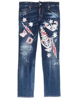 DSquared² Vaqueros Con Efecto Envejecido - Azul