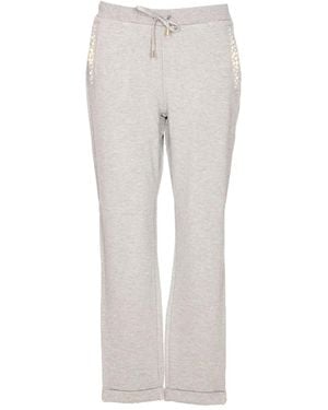 Liu Jo Pearl-Embellished Drawstring Track Pants - Grey