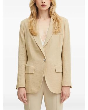 Morgan Belt Single-Breasted Blazer - Natural