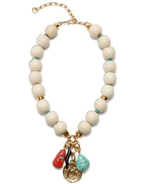 Lizzie Fortunato Blanca Charm-Embellished Beaded Necklace - White