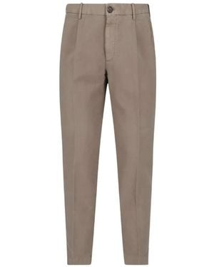 Incotex Pleated Straight-Leg Trousers - Grey