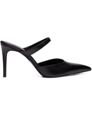 Stuart Weitzman Stuart Power Pointed-Toe Mules - Black