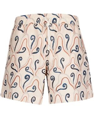 Commas Badeshorts Mit Pflanzen-Print - Natur