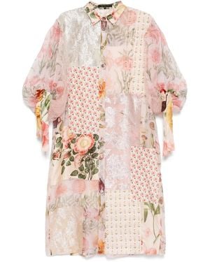 Biyan Patchwork shirt dress - Pink