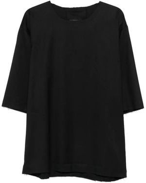 Hamza Frayed-Hem T-Shirt - Black