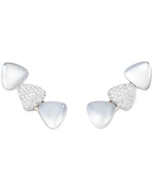 Vhernier Freccia Diamond And Pearl Earrings - White