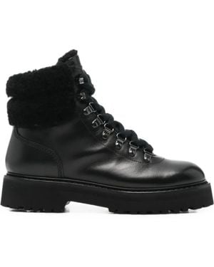 Woolrich Shearling-Trim Lace-Up Boots - Black