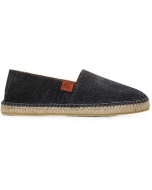 Etro Suede Paisley Espadrilles - Black