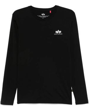 Alpha Industries Flocked-Logo T-Shirt - Black