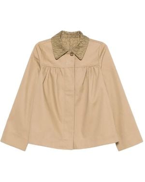 Damson Madder Mini Mercedes Reversible Lace-Collar Jacket - Natural