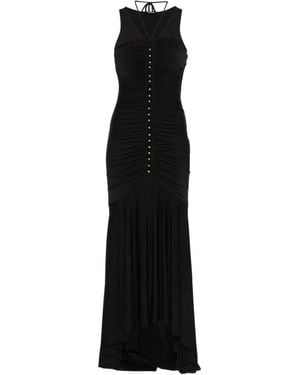Just Cavalli Ruched V-Neck Dress - Black