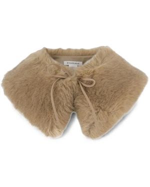 By Malene Birger Cowie Faux-Fur Tie-Fastening Scarf - Natural