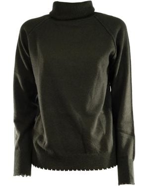 EMMA & GAIA Roll-Neck Raglan-Sleeve Sweater - Black