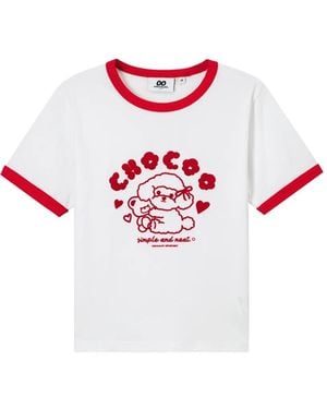 Chocoolate T-Shirt En Coton À Détail Graphique - Pink