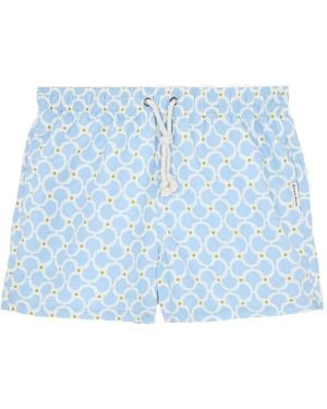 GASSA D'AMANTE Short De Bain Nora À Imprimé Géométrique - Blue