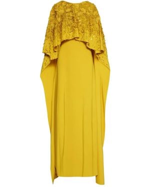 Oscar de la Renta Robe Longue À Sequins - Jaune