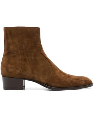 Saint Laurent Wyatt Enkellaarzen - Bruin