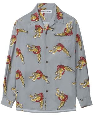 Wacko Maria X Tim Lehi Tiger-Print Shirt - Grey