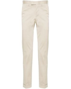 PT Torino Pressed-Crease Slim-Fit Tailored Trousers - Natural