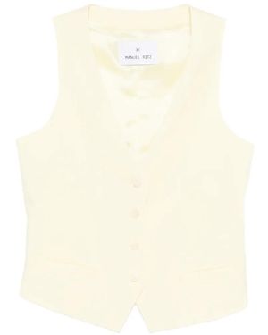 Manuel Ritz V-Neck Button Waistcoat - White