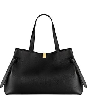 Yuzefi Gyoza Pebble-Grain Tote Bag - Black
