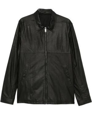 Rick Owens Leather Zip-Up Jacket - Black