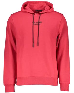 Roberto Cavalli Logo-Print Drawstring Hoodie - Pink