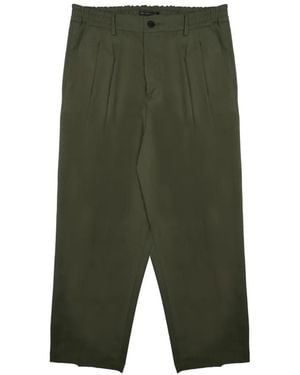 Low Brand Pantalon Plissé À Taille Élastiquée - Green