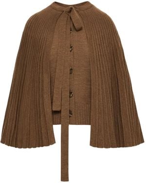 Oscar de la Renta Pull Nervuré À Détail Noué - Marron