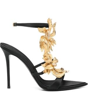 Giuseppe Zanotti Floral-Applique Stiletto-Heel Sandals - White