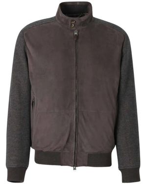 Canali Mock-Neck Bomber Jacket - Grey