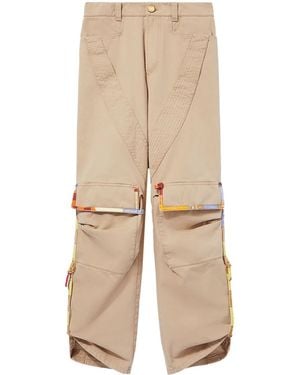PUCCI Patterned-Trim Cotton Cargo Pants - Natural