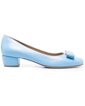 Ferragamo Escarpins À Petit Talon - Bleu