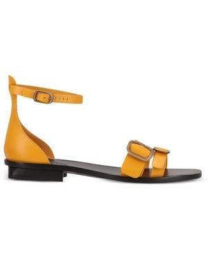 Tod's Buckle-Detail Leather Sandals - Yellow