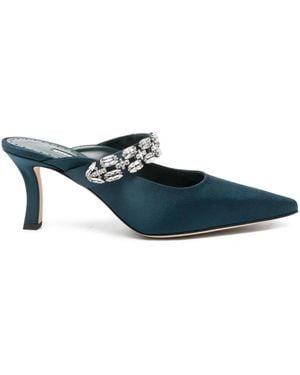 Manolo Blahnik Heeled Mules - Blue