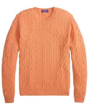 Ralph Lauren Pull À Manches Longues En Maille Torsadée - Orange