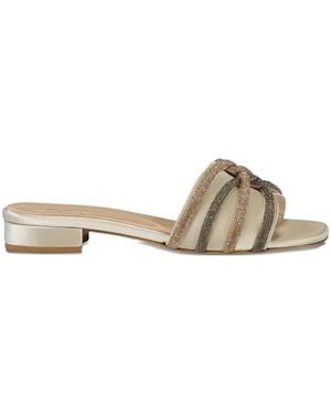 Eleventy Crystal Sandals - Natural