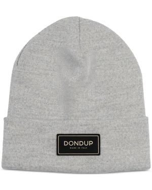 Dondup Logo-Plaque Beanie Hat - Gray