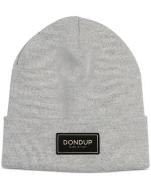 Dondup Logo-Plaque Beanie Hat - Grey