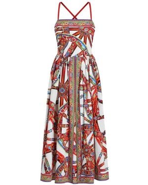 Dolce & Gabbana Kurzes Kleid Mit Carretto-Print - Weiß