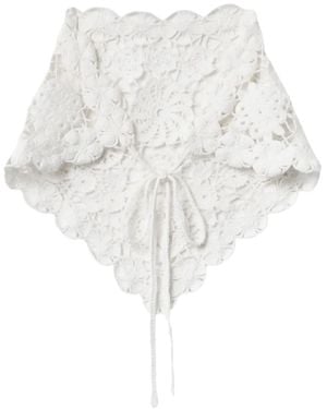Self-Portrait Scalloped Lace-Detail Hair Accessory - White