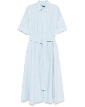 Polo Ralph Lauren Linen Midi Dress - Blue