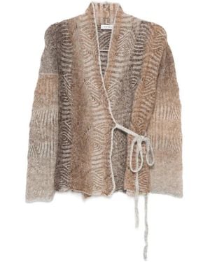 Kangra Tie-waist Patterned Cardigan - ブラウン