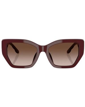 Tory Burch Kira Geometric-Frame Sunglasses - Brown