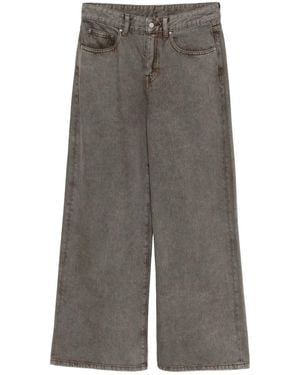 JNBY Wide-Leg Rolled-Cuff Jeans - Grey
