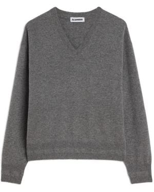 Jil Sander Cashmere V-Neck Sweater - Gray