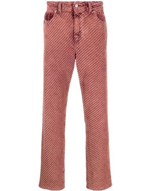 DIESEL P-Cordy Corduroy Straight-Leg Trousers - Red
