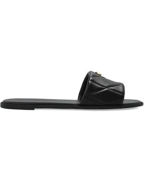 COACH Holly Quilted Logo Sandals - White