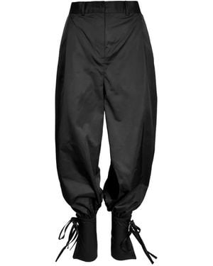 Ioana Ciolacu Balloon-Leg Tie-Fastening Trousers - Black